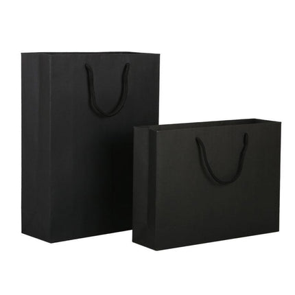 150PCS Bulk Black Paper Bags Gift Shopping Carry Craft Bag with Cutton Handles - Aimall