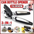 3-in-1Can amp Bottle Opener Classic Stainless Steel Manual Heavy Duty Can Opener - Aimall