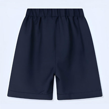 Navy-Blue Kids Boys Summer Shorts Casual Sport Elastic Waist Pants Breathable Cotton - Aimall