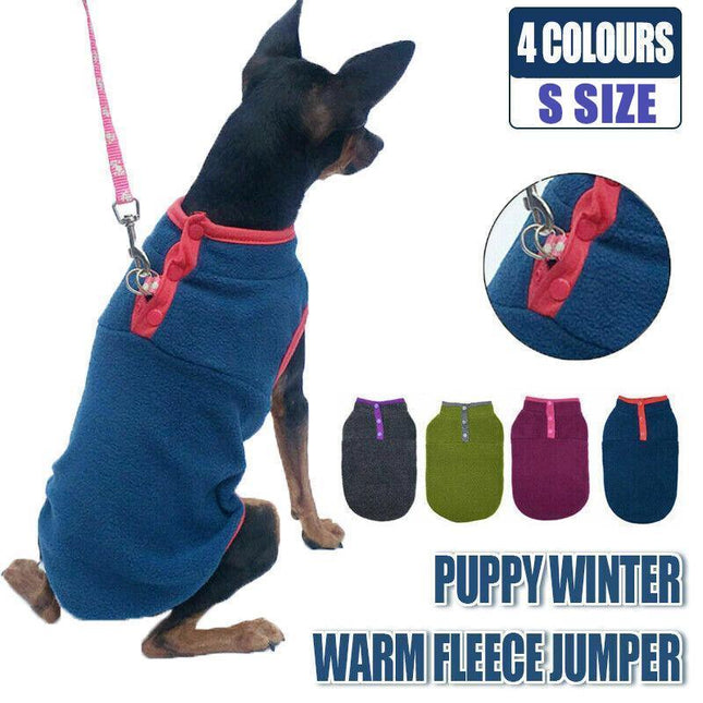 S Pet Dog Puppy Winter Warm Fleece Jumper Vest Coat Jacket Apparel Clothes Outdoor - Aimall