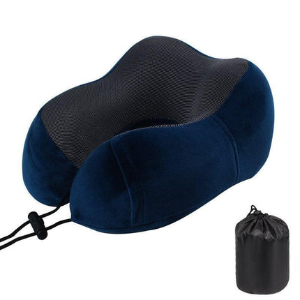 Memory Foam U-Shaped Travel Pillow Neck Support Rebound Pad Sleeping Headrest - Aimall