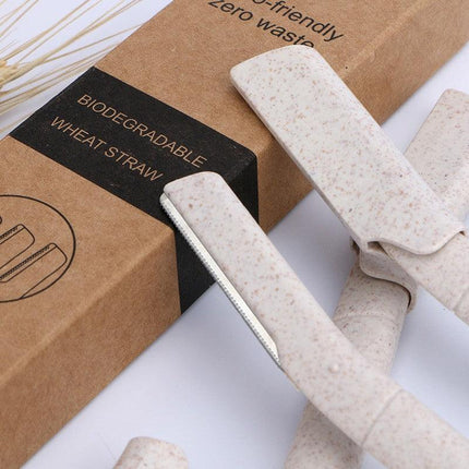 9X Eyebrow Facial Razor Dermaplaning Tool with Biodegradable Wheat Straw Handle - Aimall