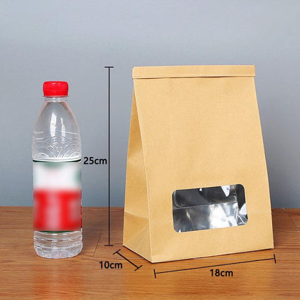 50PCS Kraft Paper Self-sealing Bags Tea Nut Bags Dry Goods Packaging Sealed Bags - Aimall