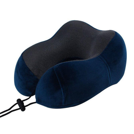 Memory Foam U-shaped Travel Pillow Neck Support Rebound Pad Sleeping Headrest - Aimall