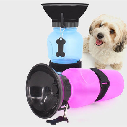500ML Dog Cat Water Drinking Bottle Detachable Travel Cup Portable Pet Feeder - Aimall