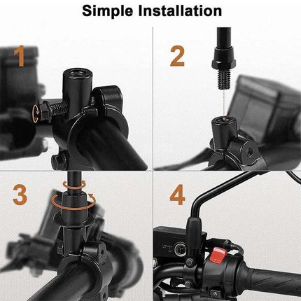 8mm Universal Motorcycle Handle Bar Mirror Mount Holder Clamp Adaptor 7/8“ - Aimall
