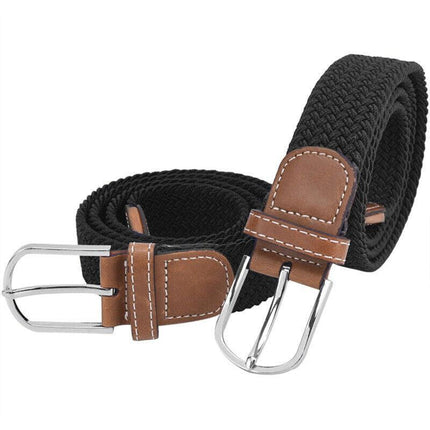Belt For Men Elastic Waistband Canvas Buckle Braided Mens Woven Stretch Strar - Aimall