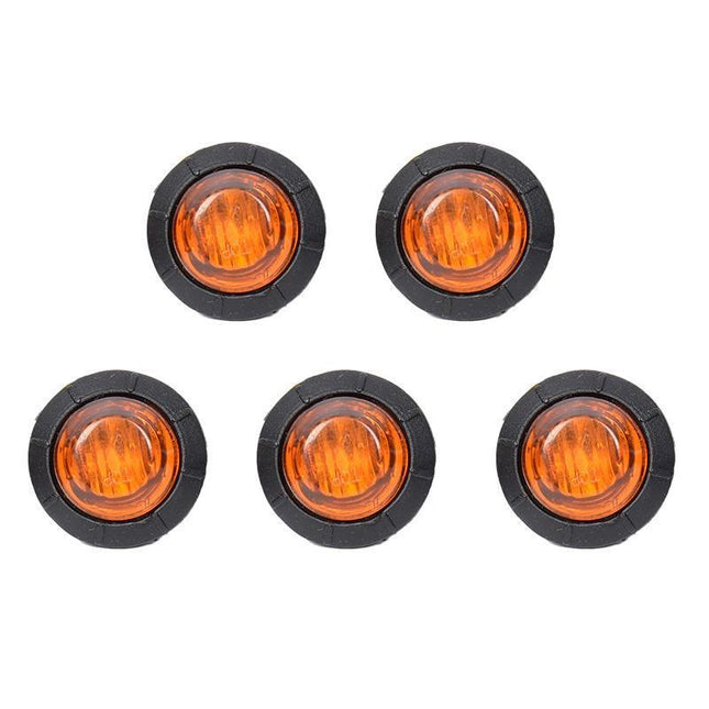 10X Round Marker Lights Amber LED Truck Trailer Side Clearance Indicators Light - Aimall