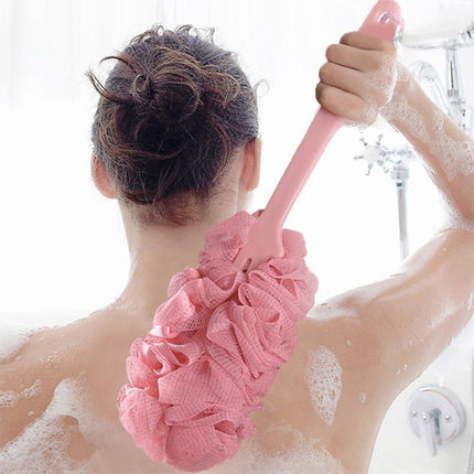 2PCS Long Handle Bath Brush Soft Mesh Sponge Back Scrubber Body Puff Shower - Aimall