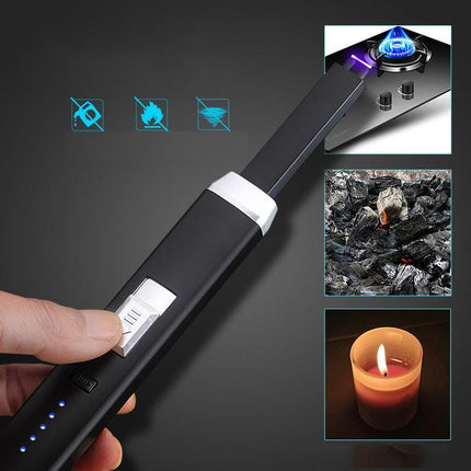 Electronic USB Rechargeable Pulse Arc Candle Lighter Kitchen Camping Stove BBQ - Aimall