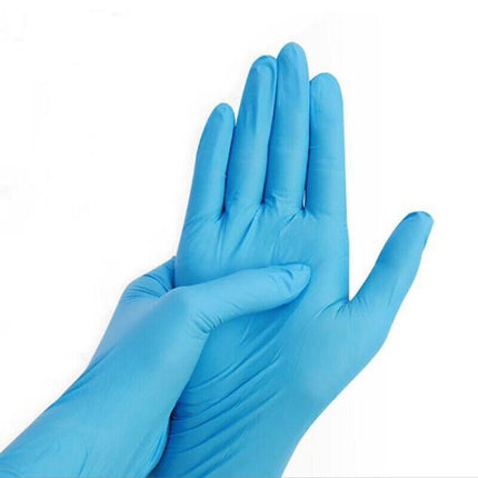 Thick Blue Nitrile Gloves Industrial Mechanic Tattoo Tradie Rubber Protection - Aimall