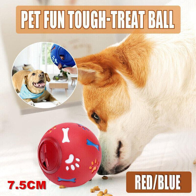 7.5cm Dog Pet Fun Tough-Treat Ball Tumbler Mental Food Dispenser Feeder Puzzle Toy - Aimall