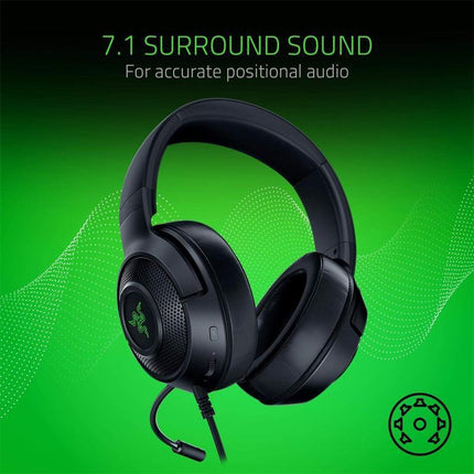 Razer Kraken X USB Digital Surround Sound Gaming Headset - Classic Black - Aimall