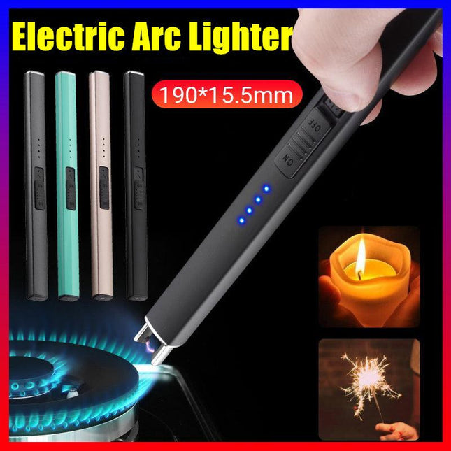 Electric Rechargeable Flameless Usb Lighter Candle Bbq Windproof Kitchen Tool - Aimall