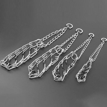 S-XL Collar Choke Steel Metal Chain Dog Training Adjustable Necklace Sliver - Aimall