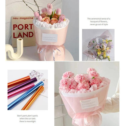 40×30M Cellophane Roll Film Plain Colourful Thick Florist Hamper Gift Wrap Craft - Aimall