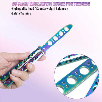 CSGO Rainbow Butterfly Knife Metal Folding Practice Trainer Training Tool - Aimall