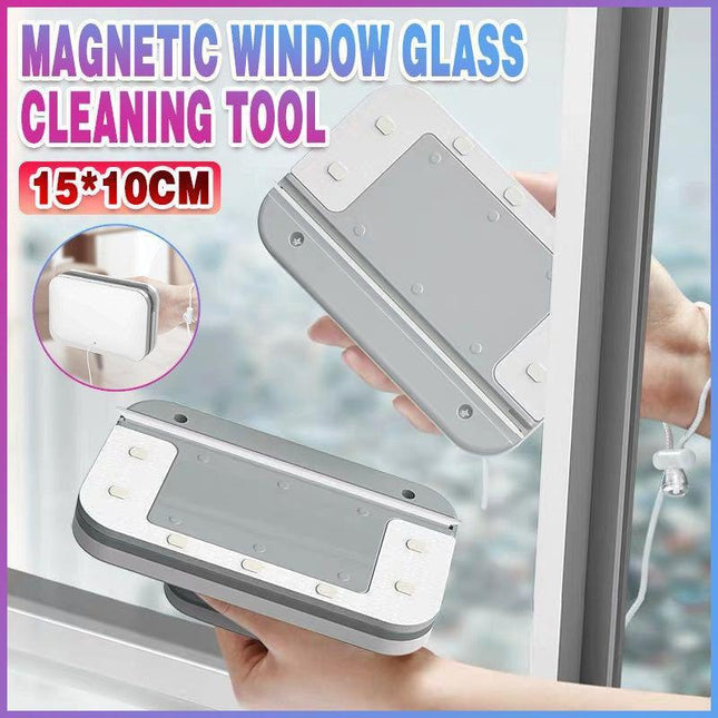 Magnetic Window Glass Cleaning Tool Double Side Glass Cleaner Brush Wiper Home - Aimall