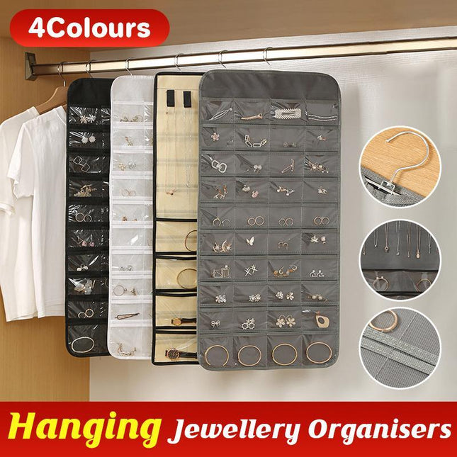 48 Pockets Jewelry Hanging Storage Organizer Holder Earring Display Pouch Bag - Aimall