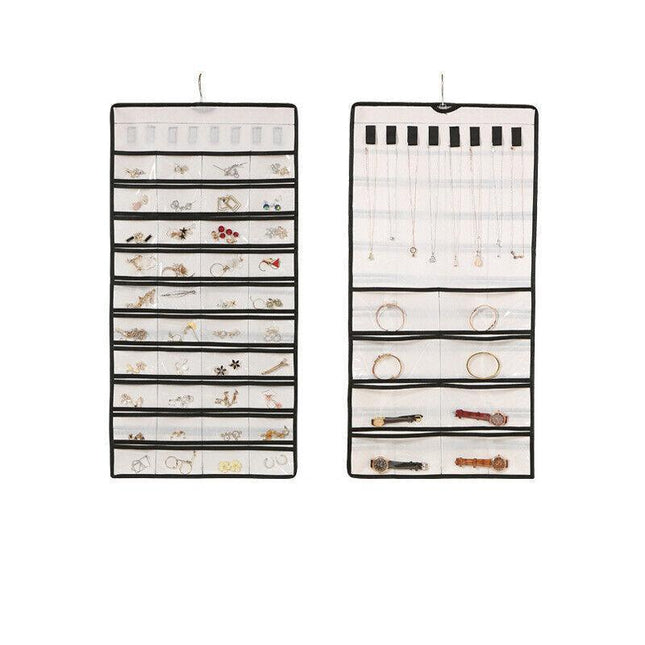 48 Pockets Jewelry Hanging Storage Organizer Holder Earring Display Pouch Bag - Aimall
