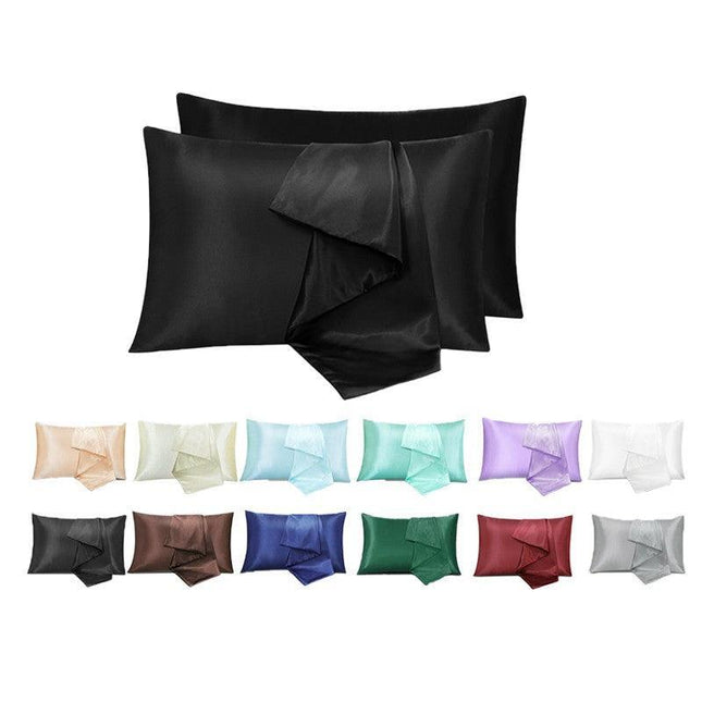 2X Satin Pillow Case Bedroom Pillowcase Cushion Covers Home Decor Luxury Slip - Aimall