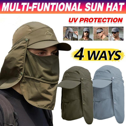 Unisex Face Neck Flap Hat Wide Brim Cap Hiking Fishing UV Sun Protection Outdoor - Aimall