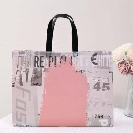 25x Fashion Non Woven Tote Bags Reusable Shopping Bags Clothing Store Pink