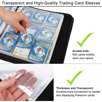 900 Pockets Cards Holder Storage Bag 900 Card Holder Capacity Album Collector - Aimall