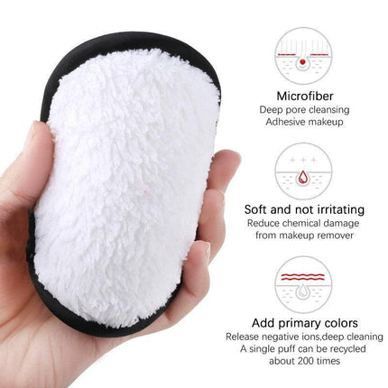 1/3X Reusable Makeup Remover Pads Microfiber Face Cleaner Puff Facial Cleansing - Aimall