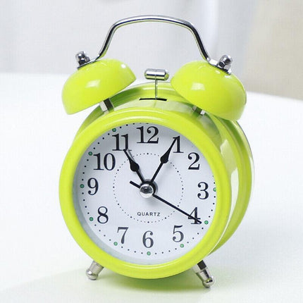 Twin Bell Alarm Clock Vintage Retro Loud Clocks Battery Bedside Desk Analogue - Aimall