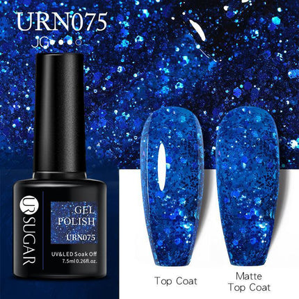 Color Glitter Nail Gel Polish UV LED Varnish Soak Off Manicure Top & Base Coat - Aimall