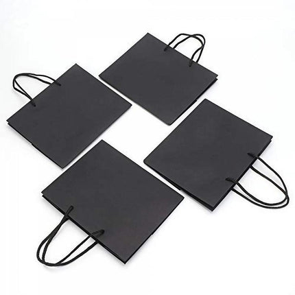150PCS Bulk Black Paper Bags Gift Shopping Carry Craft Bag with Cutton Handles - Aimall
