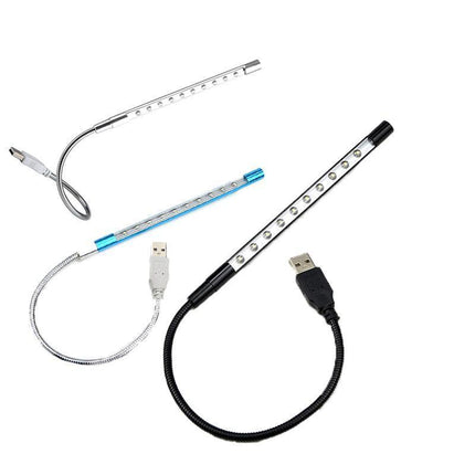 Flexible USB 10 LED Light Lamp for Keyboard Reading Notebook Laptop - Aimall