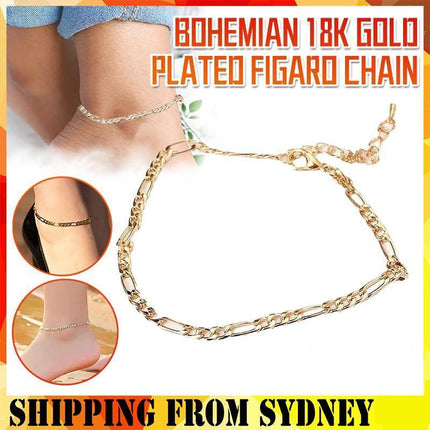 Classic Bohemian 18K Gold Plated Heshe Chain Anklet Foot Jewelry Beach Gift - Aimall