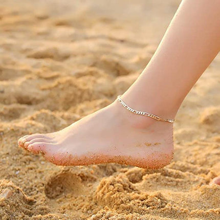 Classic Bohemian 18K Gold Plated Heshe Chain Anklet Foot Jewelry Beach Gift - Aimall