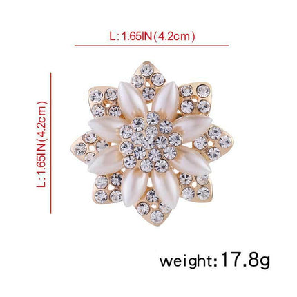 Fashion Women Crystal Simulated Pearl Brooch Pin Wedding Party Jewelry Decor
