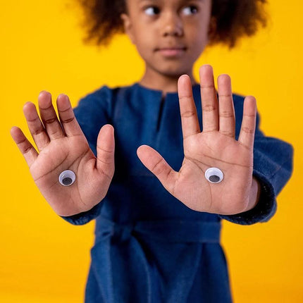 730x Google Googly Eyes Joggle Moveable Black Eye Wiggly Craft Stick On Adhesive - Aimall