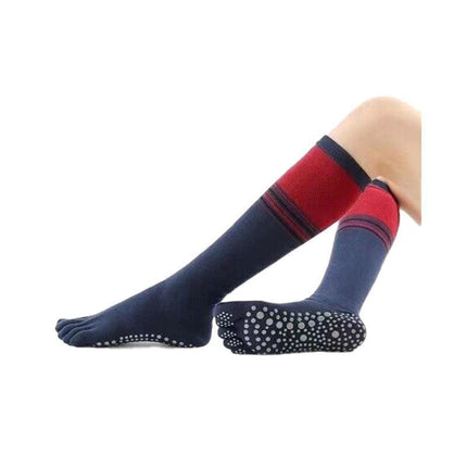 Women Long Massage Pilates Socks Yoga Socks Anti-skid Grip Non Slip Socks Medium - Aimall