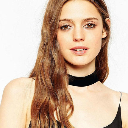 Black Velvet Choker Necklace - Perfect for the 90's Grunge Look! - Aimall