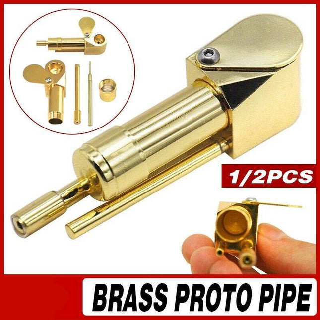 Solid Brass Tobacco Smoking Pipe Brass Chamber Bowl Hand Proto Pipes Hot - Aimall