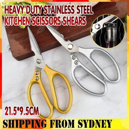 2x Japanese Heavy Duty Stainless Steel Kitchen Scissors Shears Fish Chicken Bone - Aimall