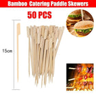 Bamboo Wooden Catering Paddle Skewers Disposable Finger Food Cocktail BBQ - Aimall