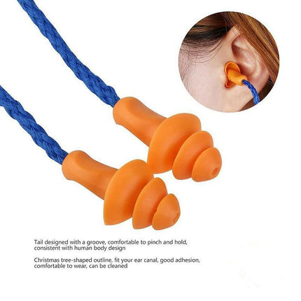 12X Silicone Soft Corded Ear Plugs Reusable Hearing Protect Safety Earplugs Au - Aimall