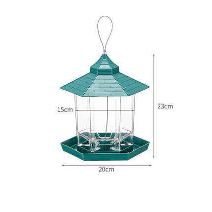 Garden Hanging Wild Bird Feeder Birds Gazebo Shape Container Waterproof Outdoor - Aimall