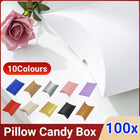 100x Pillow Favor Bag Candy Gift Box Kraft Paper Gift Favour Wedding 10Colours - Aimall