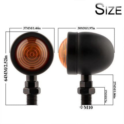 2PCS 12V Motorcycle Bike Bulb Amber Blinkers Front / Back Turn Signal Indicator - Aimall