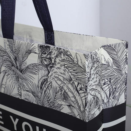 25x Fashion Non Woven Tote Bags Reusable Shopping Bags Clothing Store Black and White
