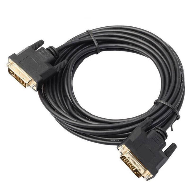 DVI Black Cable Male DVI-D for LCD Monitor Computer PC Projector DVD Cord Lead - Aimall