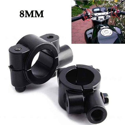 8mm Universal Motorcycle Handle Bar Mirror Mount Holder Clamp Adaptor 7/8“ - Aimall