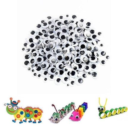 700x Google Googly Eyes Joggle Moveable Black Eye Wiggly Craft Stick On Adhesive - Aimall
